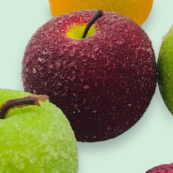 Lot of 10 Faux Sugared Fruit Apples Pears Red Green Yellow - Picture 11 of 12